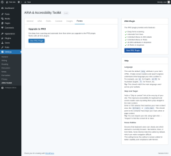 Page screenshot: Settings &rarr; ARIA Toolkit &rarr; Forms
