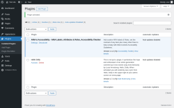 Page screenshot: Plugins &lsaquo; Test site &mdash; WordPress