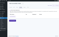 Page screenshot: Settings &rarr; Web Accessibility &rarr; Contrast