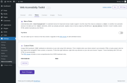 Page screenshot: Settings &rarr; Web Accessibility &rarr; Roles