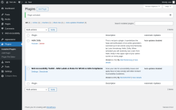 Page screenshot: Plugins &lsaquo; Test site &mdash; WordPress