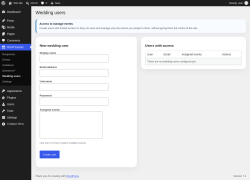 Page screenshot: RSVP Events &rarr; Wedding users
