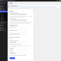 Page screenshot: RSVP Events &rarr; Settings