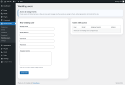 Page screenshot: RSVP Events &rarr; Wedding users