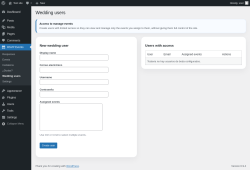 Page screenshot: RSVP Events &rarr; Wedding users