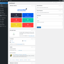 Page screenshot: Dashboard ‹ Test site — WordPress