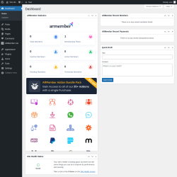 Page screenshot: Dashboard ‹ Test site — WordPress