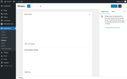 Page screenshot: Widgets ‹ Test site — WordPress