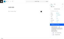 Page screenshot: Add New Page ‹ Test site — WordPress