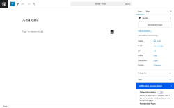 Page screenshot: Add New Post ‹ Test site — WordPress