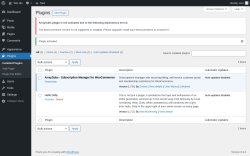 Page screenshot: Plugins &lsaquo; Test site &mdash; WordPress
