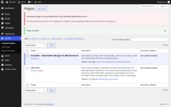 Page screenshot: Plugins &lsaquo; Test site &mdash; WordPress