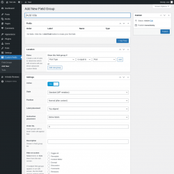 Page screenshot: Custom Fields &rarr; Add New