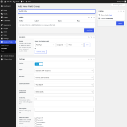 Page screenshot: Custom Fields &rarr; Add New