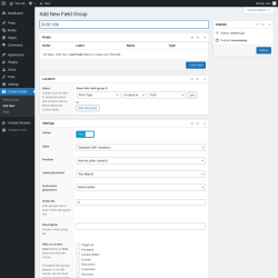 Page screenshot: Custom Fields &rarr; Add New