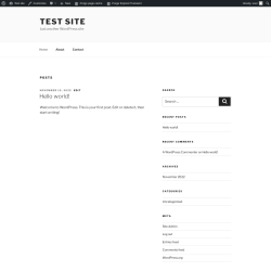 Page screenshot: Test site &ndash; Just another WordPress site