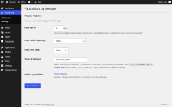 Page screenshot: Activity Log &rarr; Settings