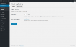 Page screenshot: Activity Log &rarr; Settings