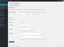 Page screenshot: Activity Log &rarr; Settings &rarr; Notifications