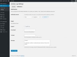 Page screenshot: Activity Log &rarr; Settings &rarr; Notifications