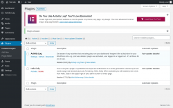 Page screenshot: Plugins &lsaquo; Test site &mdash; WordPress
