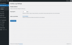 Page screenshot: Activity Log &rarr; Settings