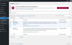 Page screenshot: Plugins &lsaquo; Test site &mdash; WordPress