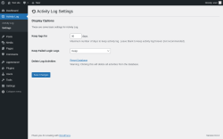 Page screenshot: Activity Log &rarr; Settings