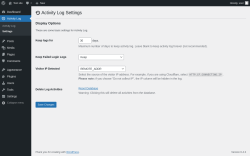 Page screenshot: Activity Log &rarr; Settings