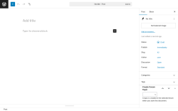 Page screenshot: Add Post ‹ Test site — WordPress
