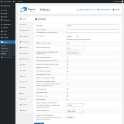 Page screenshot: Forum → Settings