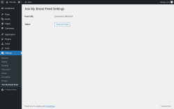 Page screenshot: Settings &rarr; Ask My Brand Feed