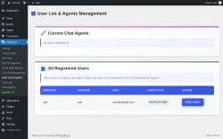 Page screenshot: Askany AI → User List & Agents