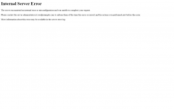Page screenshot: 500 Internal Server Error