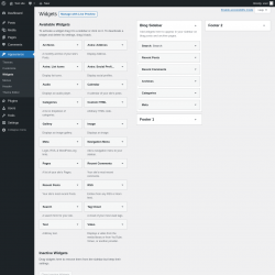 Page screenshot: Widgets &lsaquo; Test site &mdash; WordPress