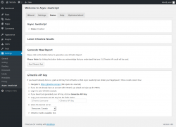 Page screenshot: Settings  &rarr; Async JavaScript &rarr; Status