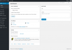 Page screenshot: Dashboard &lsaquo; Test site &mdash; WordPress