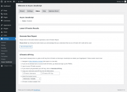 Page screenshot: Settings &rarr; Async JavaScript &rarr; Status