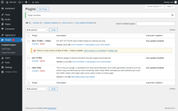 Page screenshot: Plugins ‹ Test site — WordPress