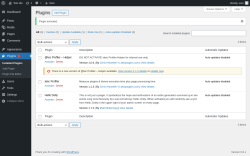 Page screenshot: Plugins ‹ Test site — WordPress