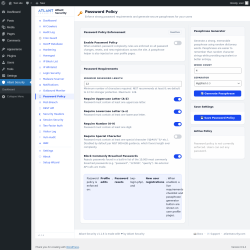 Page screenshot: Atlant Security &rarr; Password Policy