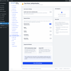 Page screenshot: Atlant Security &rarr; Two-Factor Auth