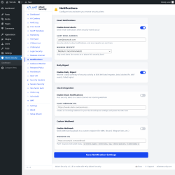 Page screenshot: Atlant Security &rarr; Notifications