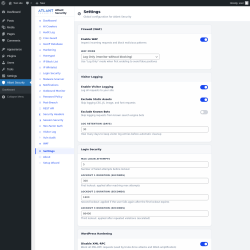 Page screenshot: Atlant Security &rarr; Settings