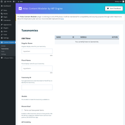 Page screenshot: Content Modeler → Taxonomies