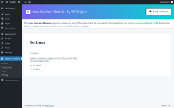 Page screenshot: Content Modeler → Settings