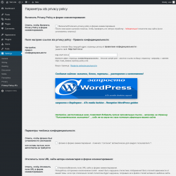 Page screenshot: Settings &rarr; Privacy Policy ATs