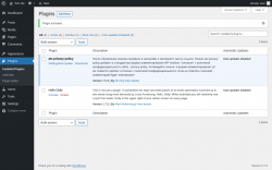 Page screenshot: Plugins &lsaquo; Test site &mdash; WordPress