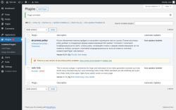 Page screenshot: Plugins &lsaquo; Test site &mdash; WordPress