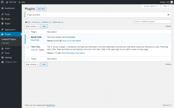 Page screenshot: Plugins &lsaquo; Test site &mdash; WordPress